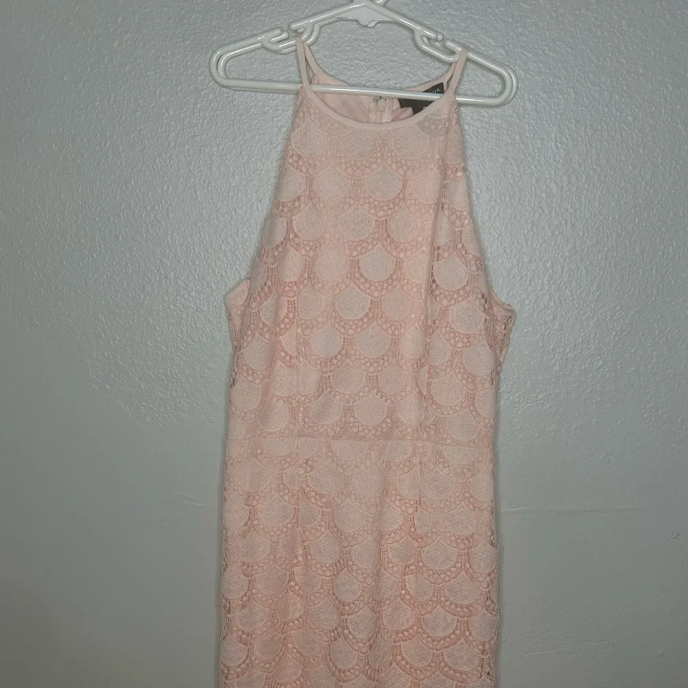 Aqua Blush Lace Spaghetti Strap Dress - Picture 2 of 7